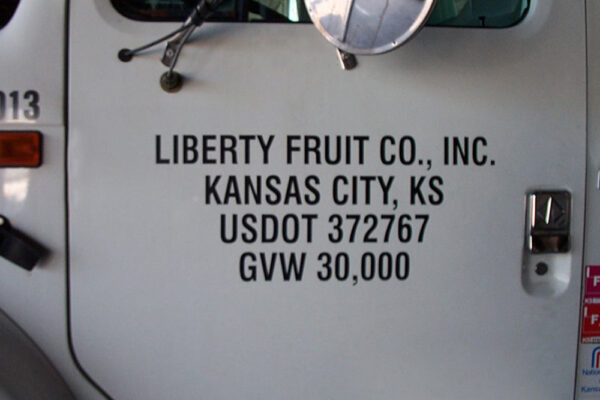 Liberty Fruit Door Lettering